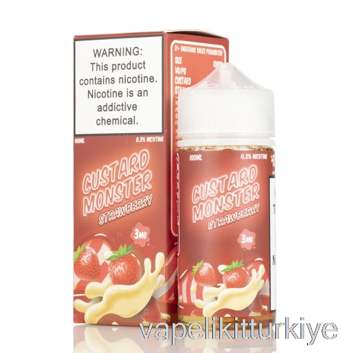 Vape Likit çilek - Muhallebi Canavarı - 100ml 6mg
